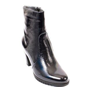 Vernissage 23350a Navy Blue Leather Zip-Up Heels Ankle Boots